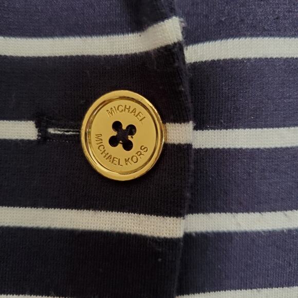 Michael Kors | Navy White Striped Soft Blazer - Picture 3 of 6